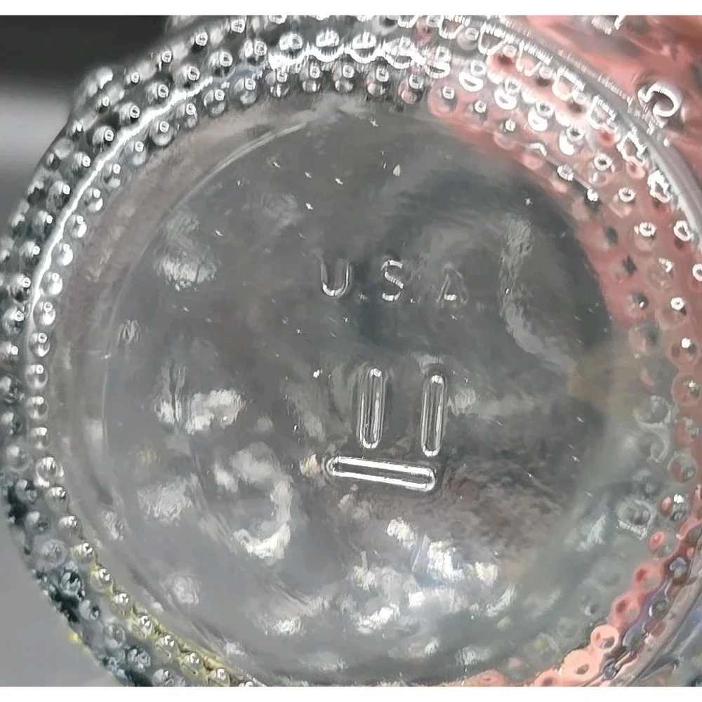 Vintage Clear Glass Round Hobnail Bottom Long Neck Bud Vase USA 8 1/2
